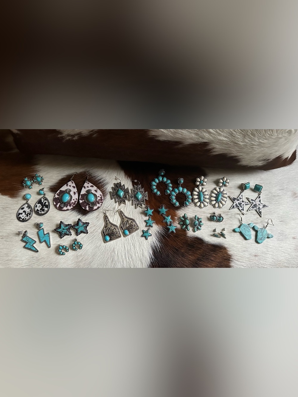 Turquoise Western Earrings Bundle faux